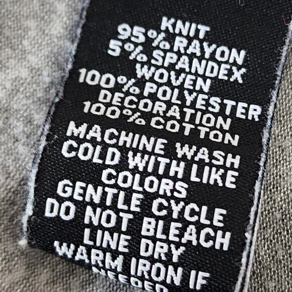 XL Grey Gray Mesh Ruffle Blouse - Picture 5 of 7